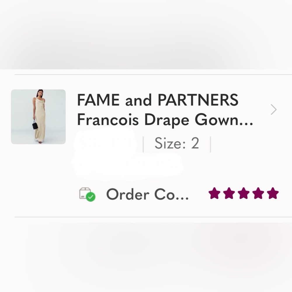 FAME and PARTNERS Francois Drape Gown in Champagne - Picture 14 of 14